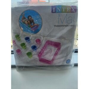INTEX MAT‎ The Wet Inflatable Pool Float 74" X 28"in Transparent Mat Clear Multi